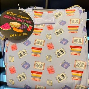 Betsey Johnson Colorful Book Pattern Lunch Tote